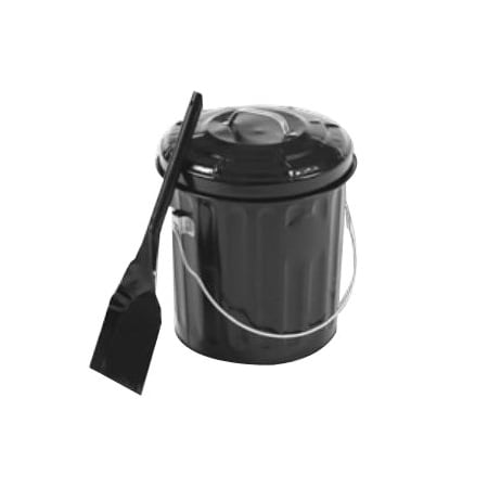 4 Gallon Black Ash Pail W/Shovel